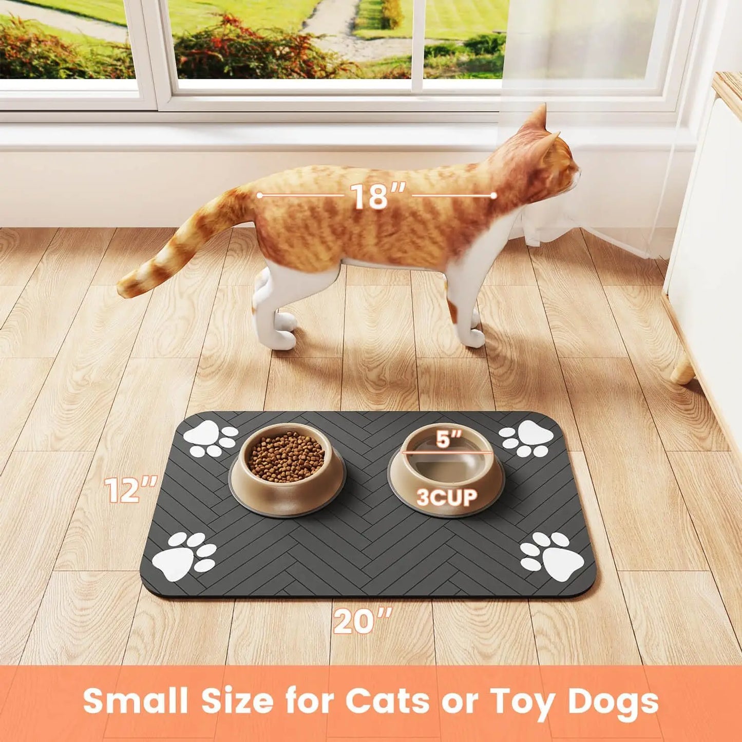 Tapis de sol gamelles pour animaux