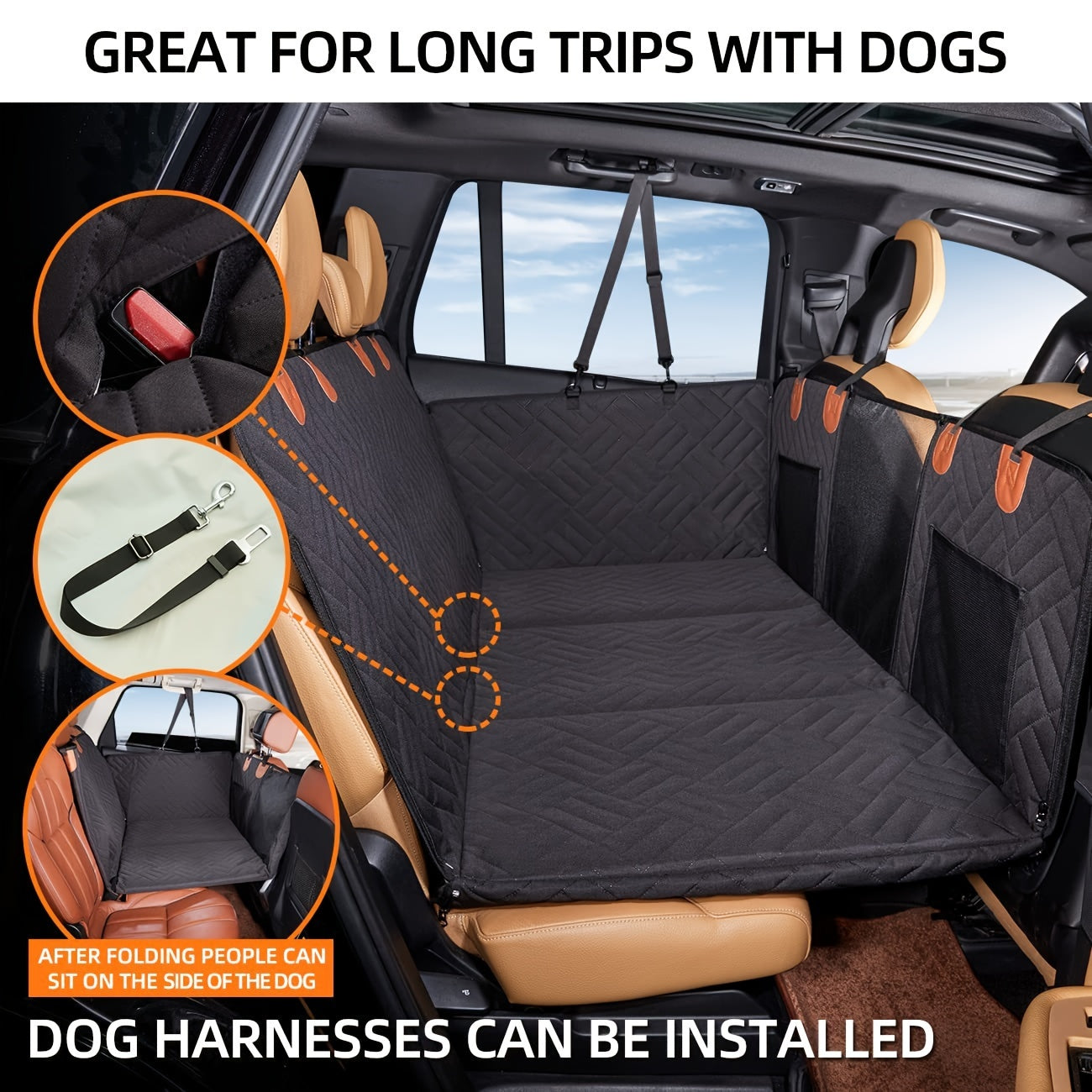 Housse de voiture pour chien - Modèle renforcé avec planche rigide