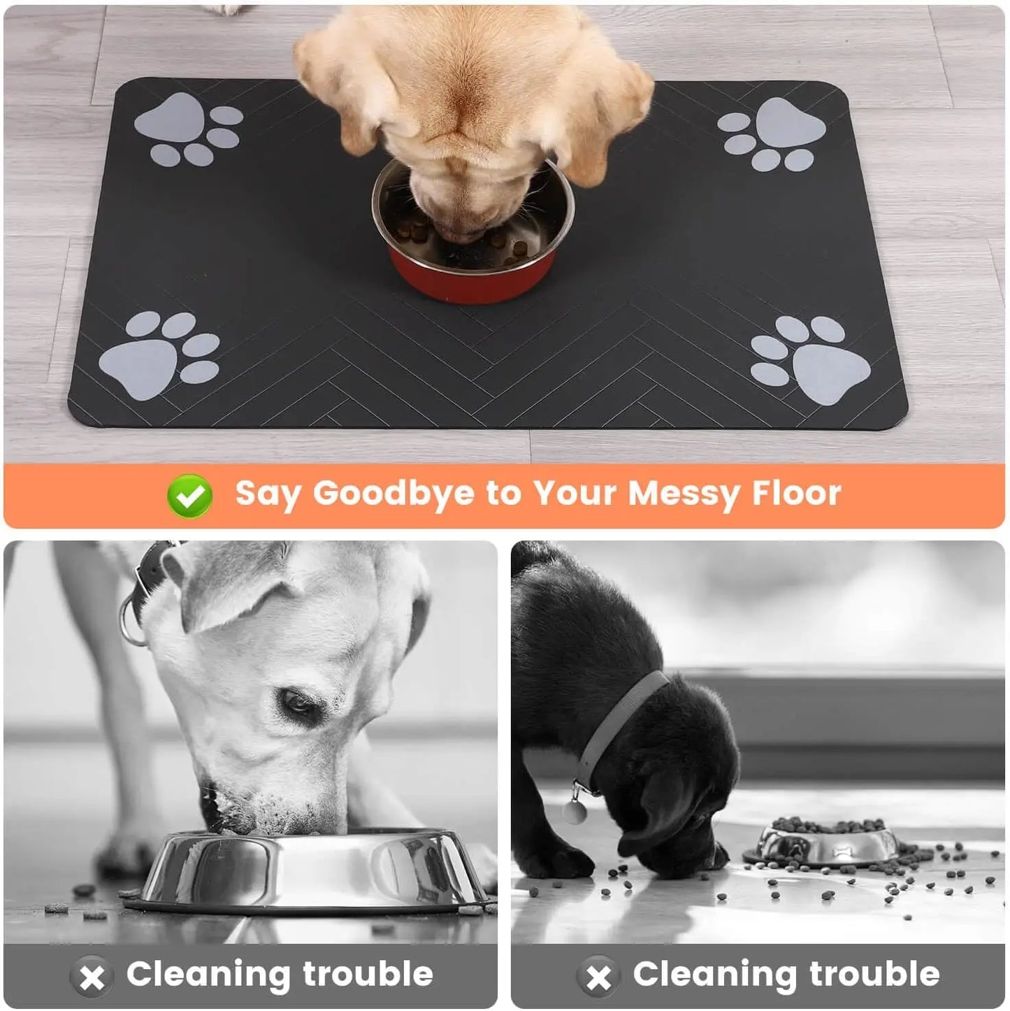 Tapis de sol gamelles pour animaux