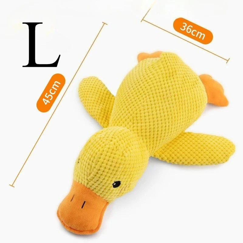 Peluche Canard pour Chien et Chat – Jouet en Polaire Résistant avec Son Grinçant, Anti-Mastication et Confort Doux