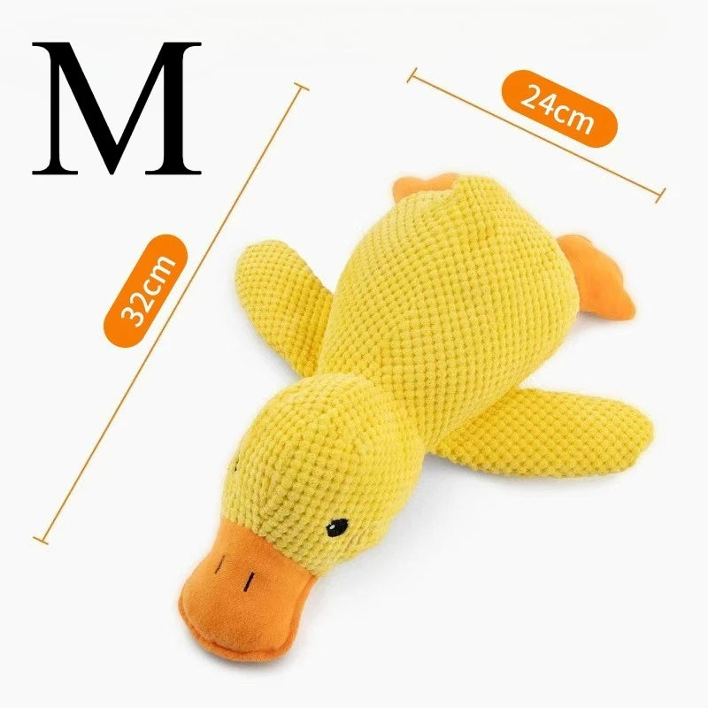 Peluche Canard pour Chien et Chat – Jouet en Polaire Résistant avec Son Grinçant, Anti-Mastication et Confort Doux
